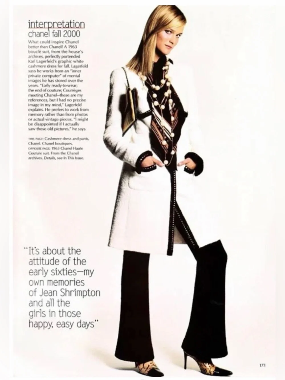 CHANEL Ivory and Black Trim Classic Jacket